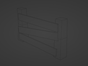 wooden fence Model 3D