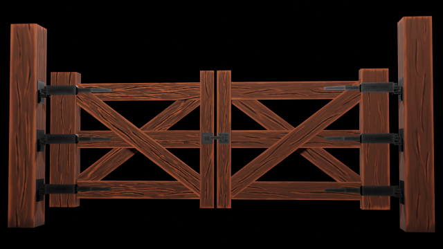 wooden gate 3D 模型 .c4d .max .obj .3ds .fbx .stl .blend 