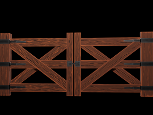 wooden gate Modelo 3D