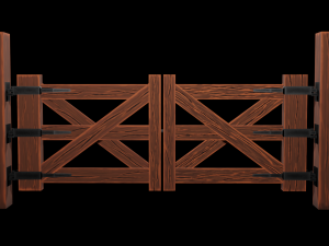 wooden gate 3D 模型