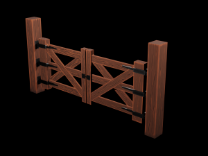 wooden gate 3D 模型
