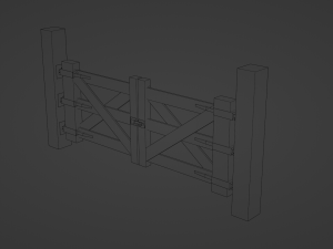 wooden gate 3D 模型