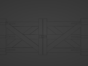 wooden gate 3D 模型