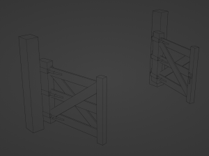 wooden gate 3D-Modell