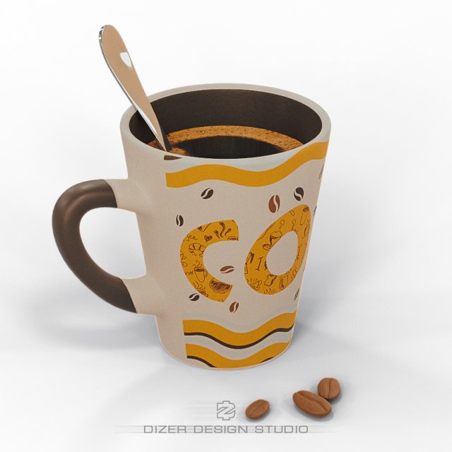 a cup of coffee Modelo 3D .c4d .max .obj .3ds .fbx .stl .blend 