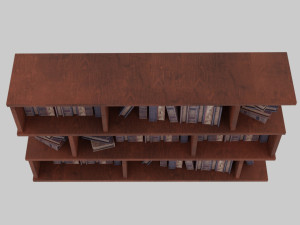 Old bookshelf with ancient books Modelo 3D