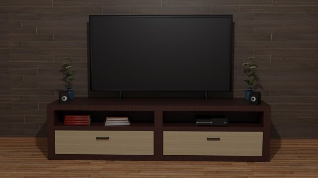 Modern TV Set 3D-Modell .c4d .max .obj .3ds .fbx .stl .blend 