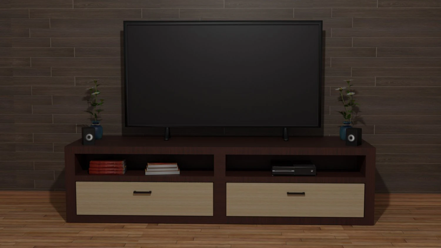 Modern TV Set 3D Model .c4d .max .obj .3ds .fbx .stl .blend 