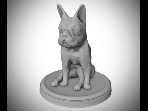 French Bulldog Sitting Pose 3D Print Model