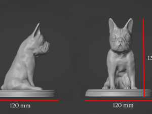 French Bulldog Sitting Pose Modelo de Impressão 3D