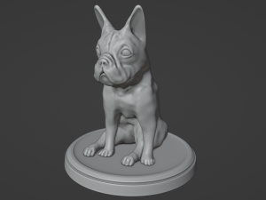 French Bulldog Sitting Pose Modelo de Impressão 3D