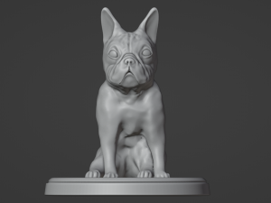 French Bulldog Sitting Pose Modelo de Impressão 3D