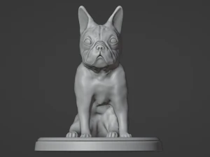 French Bulldog Sitting Pose 3D Print Model