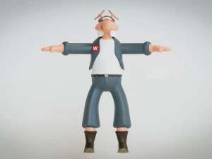 Werner Wernersen - Comic Book Character 3D Model