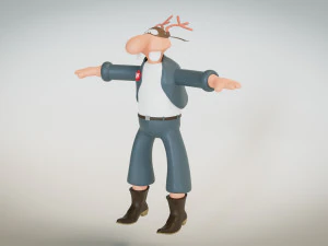Werner Wernersen - Comic Book Character 3D Model