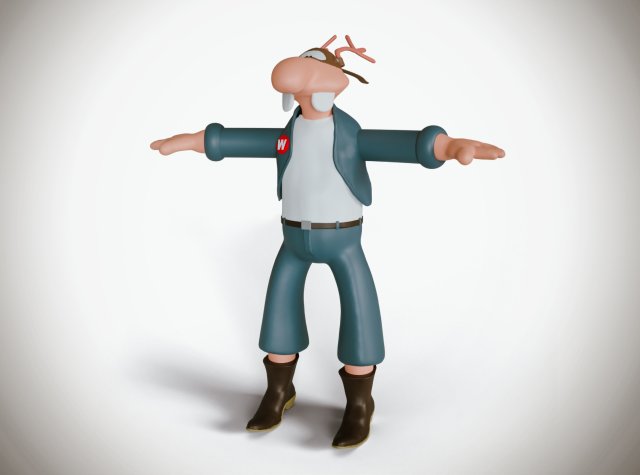 Werner Wernersen - Comic Book Character Modèle 3D .c4d .max .obj .3ds .fbx .stl .blend 