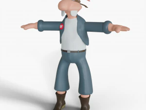 Werner Wernersen - Comic Book Character 3D Model