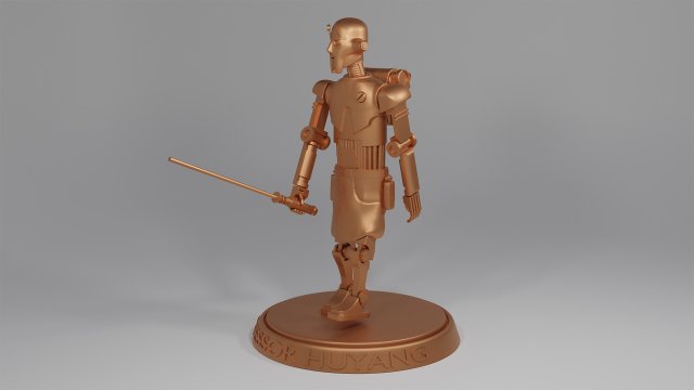 Professor Huyang Holding a Lightsaber 3D Print Model .c4d .max .obj .3ds .fbx .stl .blend 