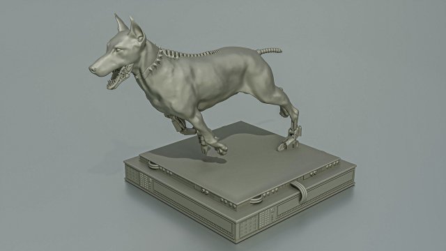 Cyborg Dog Doberman 3D Print Model .c4d .max .obj .3ds .fbx .stl .blend 