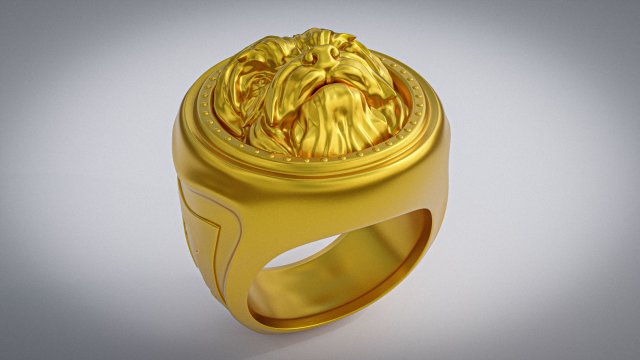 Yorkshire Terrier Dog Ring 3Dプリントモデル .c4d .max .obj .3ds .fbx .stl .blend 