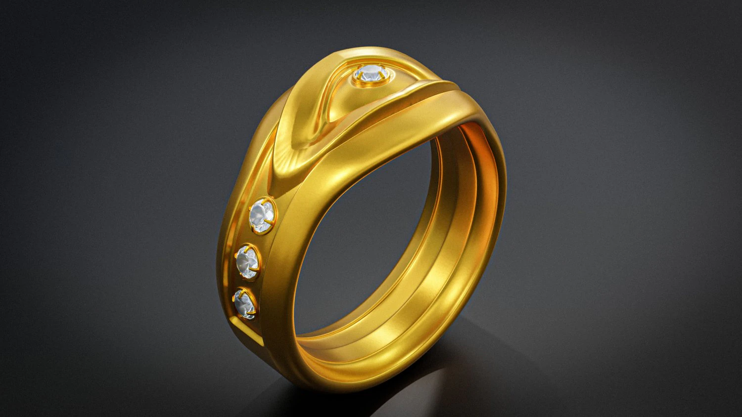 All Seeing Eye Ring 3D Print Model .c4d .max .obj .3ds .fbx .stl .blend 