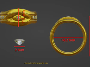 All Seeing Eye Ring 3D Print Model