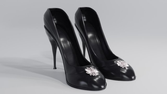 Black High Heels Model 3D .c4d .max .obj .3ds .fbx .stl .blend 
