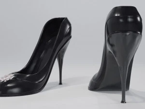 Black High Heels 3D Model