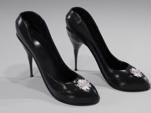 Black High Heels Model 3D