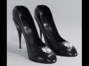 Black High Heels Model 3D