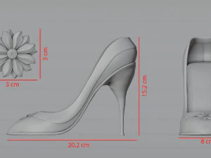 Black High Heels 3D Model