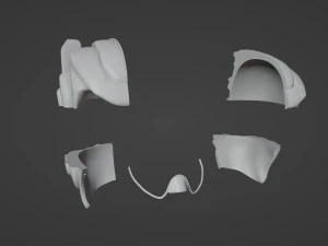 Wearable Sci-fi Helmet 3D Print Model