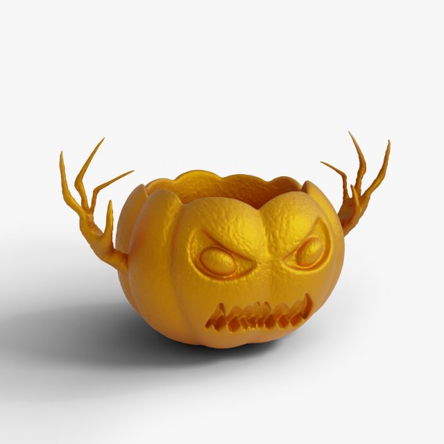 Halloween Pumpkin Planter 3Dプリントモデル .c4d .max .obj .3ds .fbx .stl .blend 