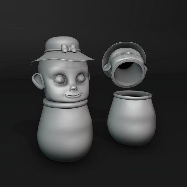 Swaddled Baby Shaped Jar Modèles 3D en vedette .c4d .max .obj .3ds .fbx .stl .blend 