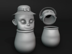 Swaddled Baby Shaped Jar 3D Print Model