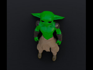Muscular Baby Yoda Modelo 3D