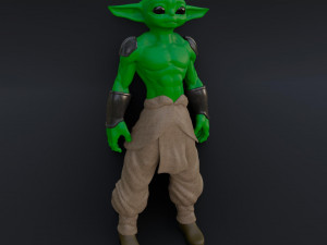 Muscular Baby Yoda Modelo 3D