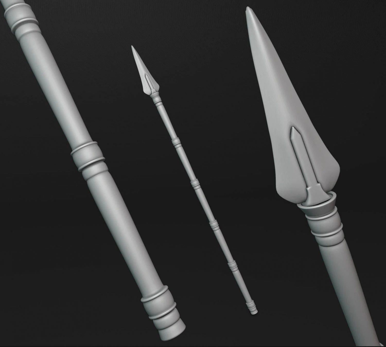 Long Spear Printable 3D Print Model .c4d .max .obj .3ds .fbx .stl .blend 