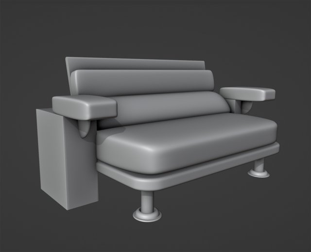 Lido Sofa Printable 3Dプリントモデル .c4d .max .obj .3ds .fbx .stl .blend 