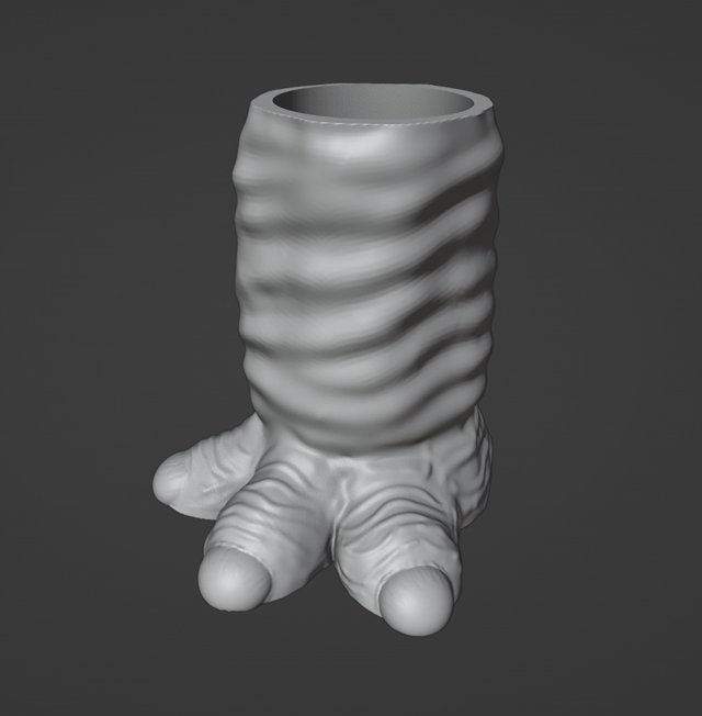 Monster Foot Planter - Pen Holder 3D Print Model .c4d .max .obj .3ds .fbx .stl .blend