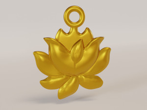 Lotus Pendant 3D Print Model