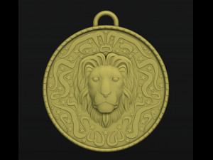 Lion Coin Pendant Model do druku 3D