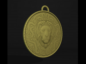 Lion Coin Pendant Model do druku 3D
