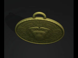 Lion Coin Pendant 3D Print Model