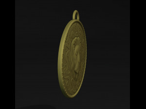 Lion Coin Pendant Model do druku 3D