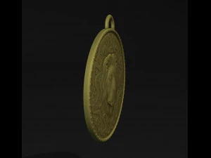Lion Coin Pendant 3D Print Model