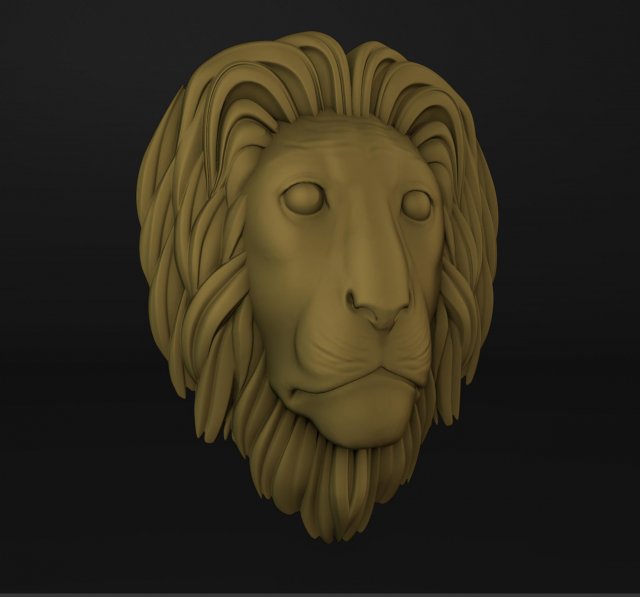 Lion Head Printable 3D Print Model .c4d .max .obj .3ds .fbx .stl .blend 