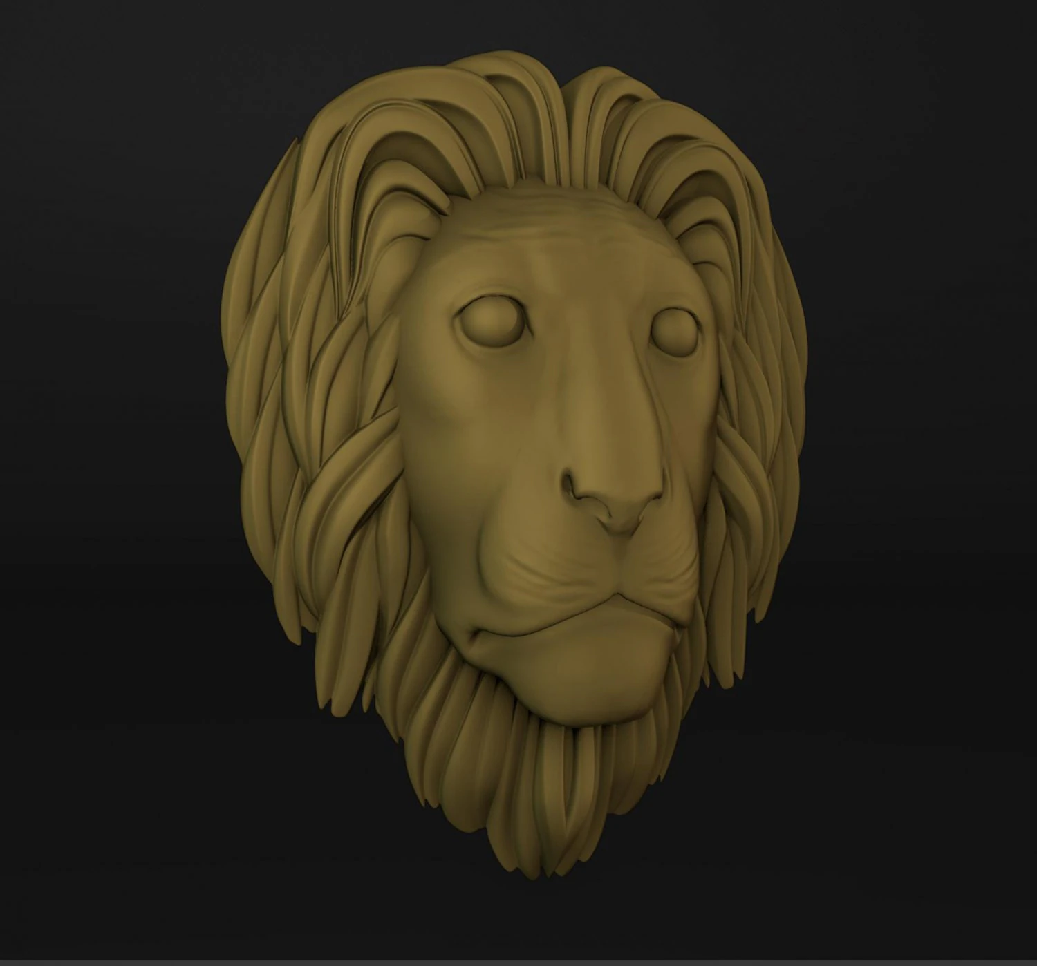 Lion Head Printable 3D Print Model .c4d .max .obj .3ds .fbx .stl .blend 