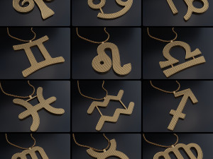 Zodiac Sign Pendants 3D Print Model