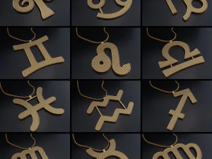 Zodiac Sign Pendants Modelo de impresión 3D